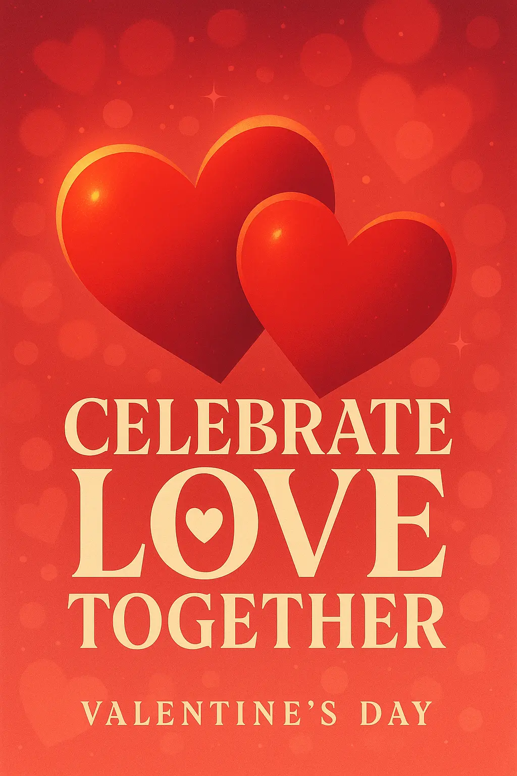 Valentine's Day Poster template featuring hearts and glowing accents