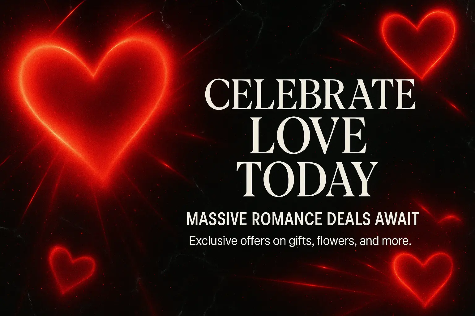 Valentine's Day Poster template with rose heart and golden accents