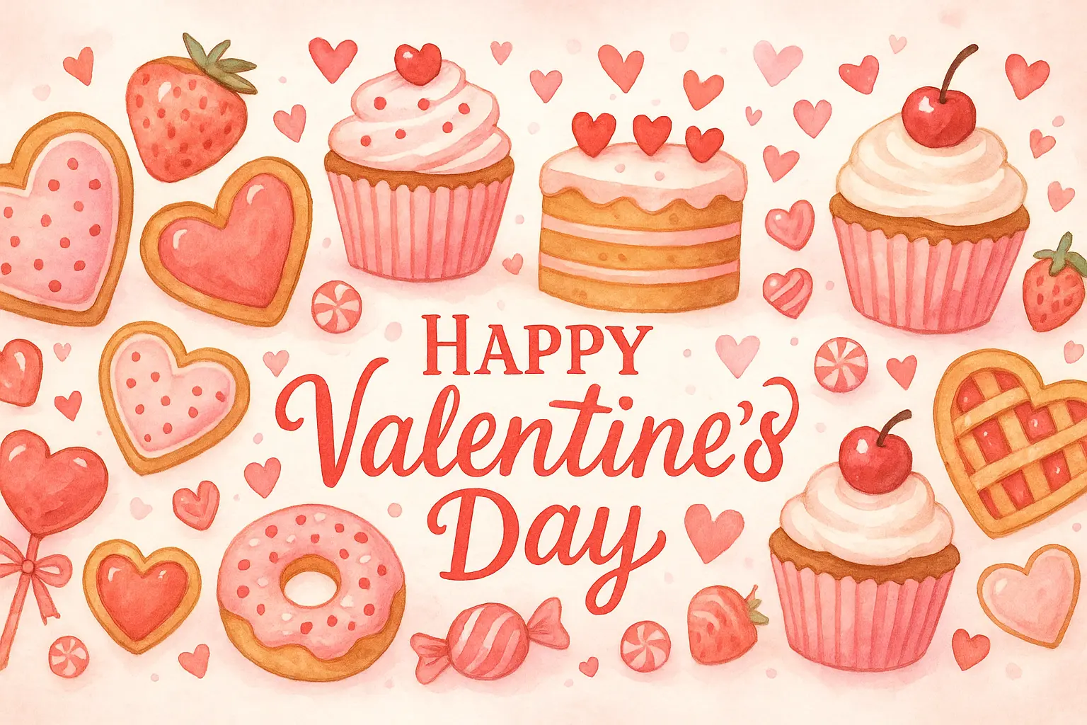 Valentine's Day Poster template with glowing hearts and 'Love Always' script