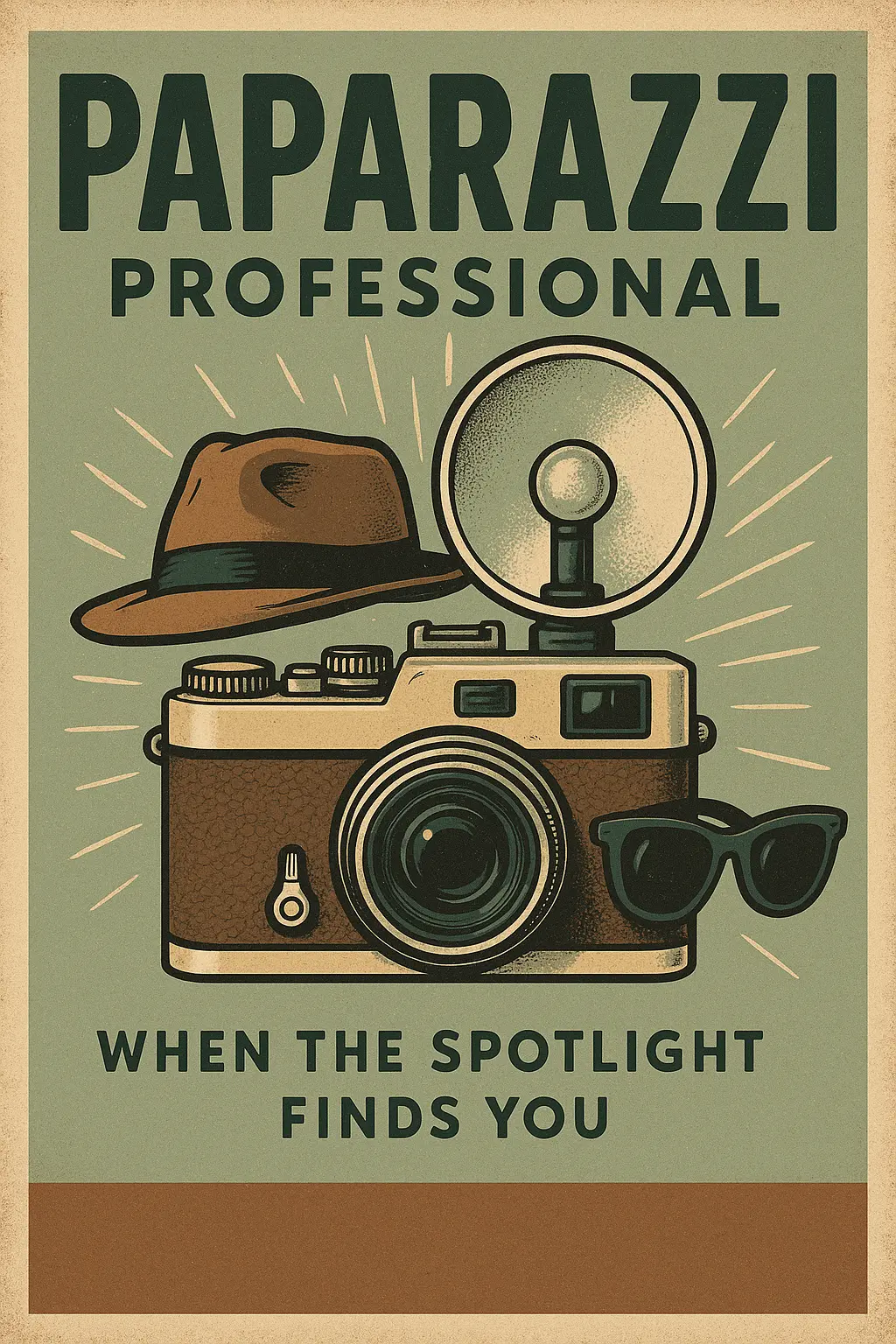Vintage Poster template featuring a classic camera with accessories