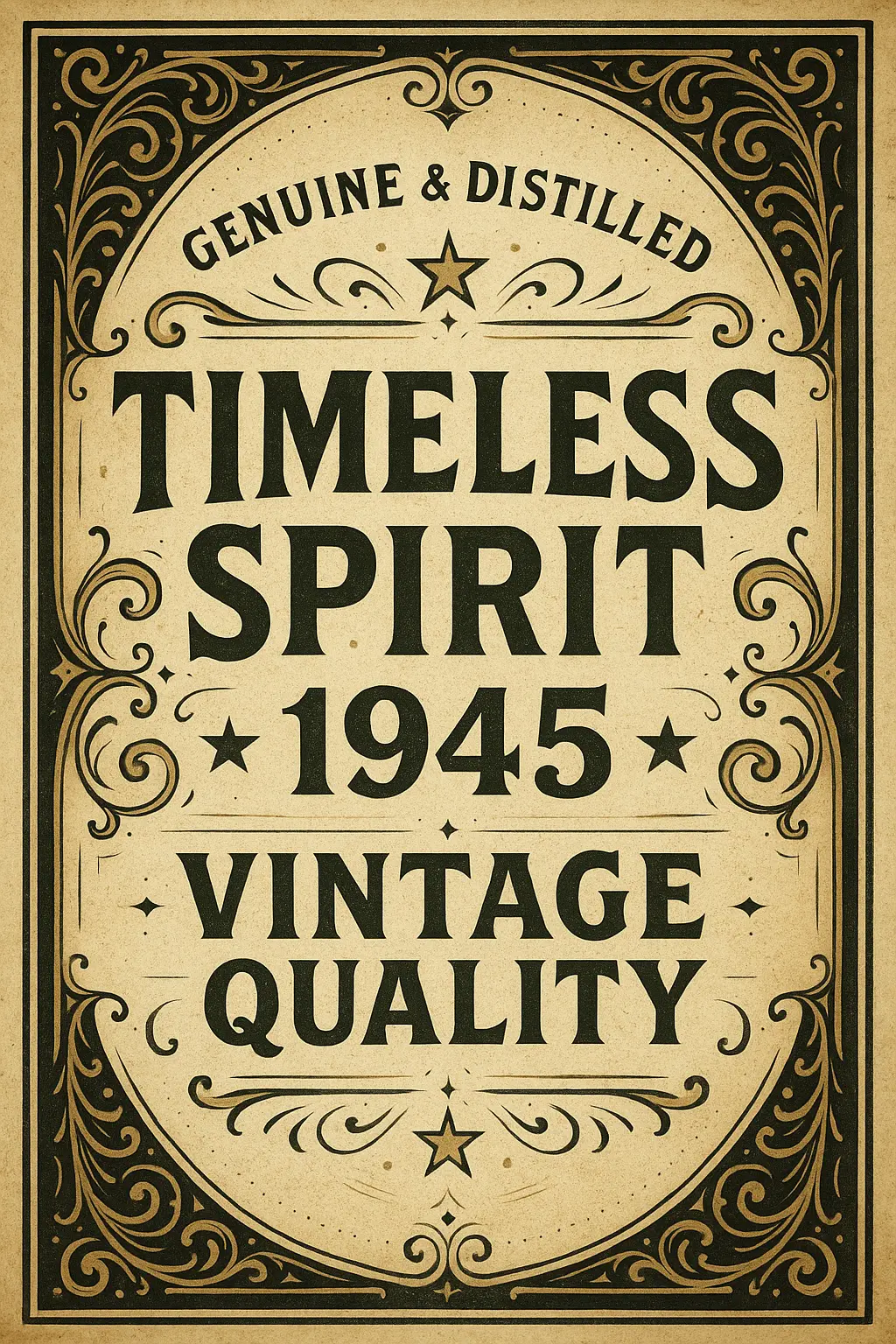 Vintage Poster template featuring bold typography with elegant vintage elements.