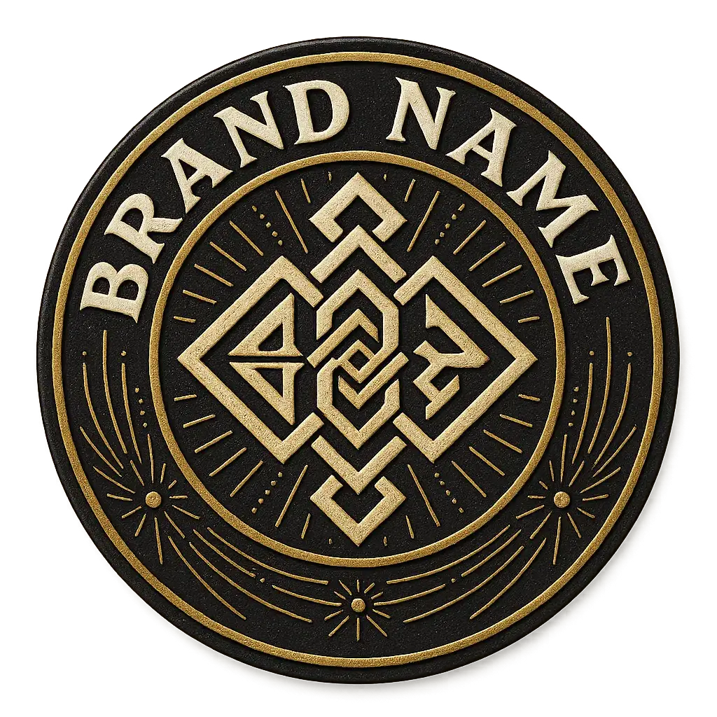 Circular Logo template with geometric pattern and vintage style