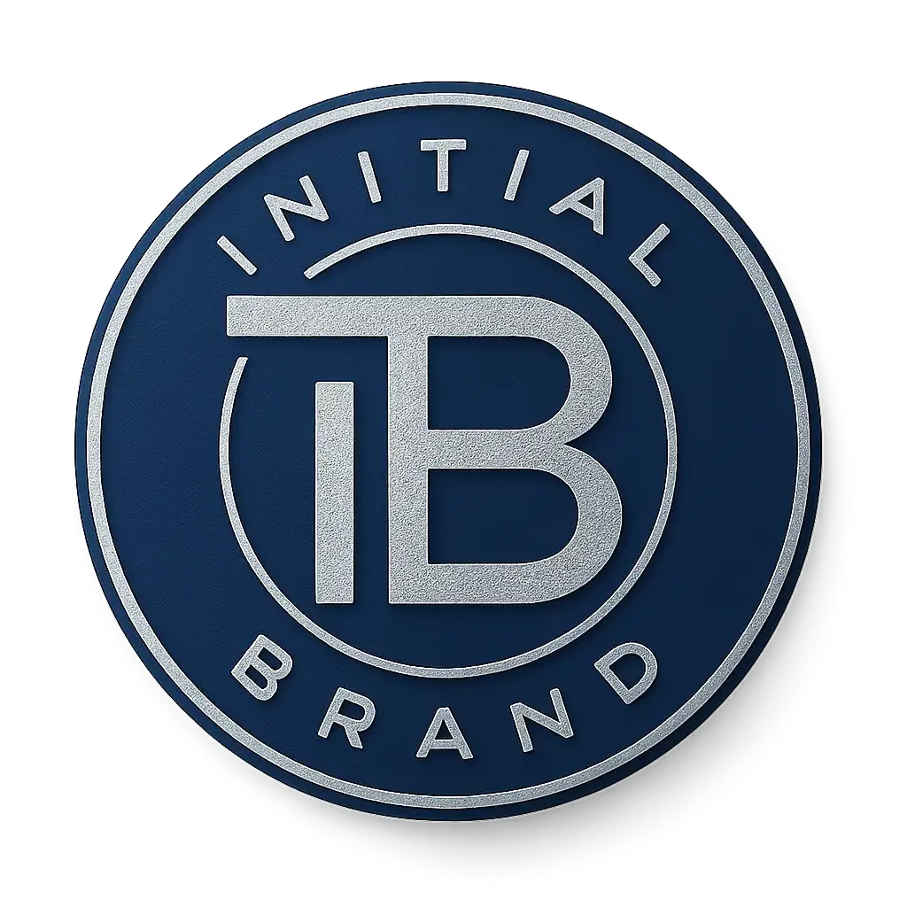 Circular Logo template with interlocking letters and metallic accents