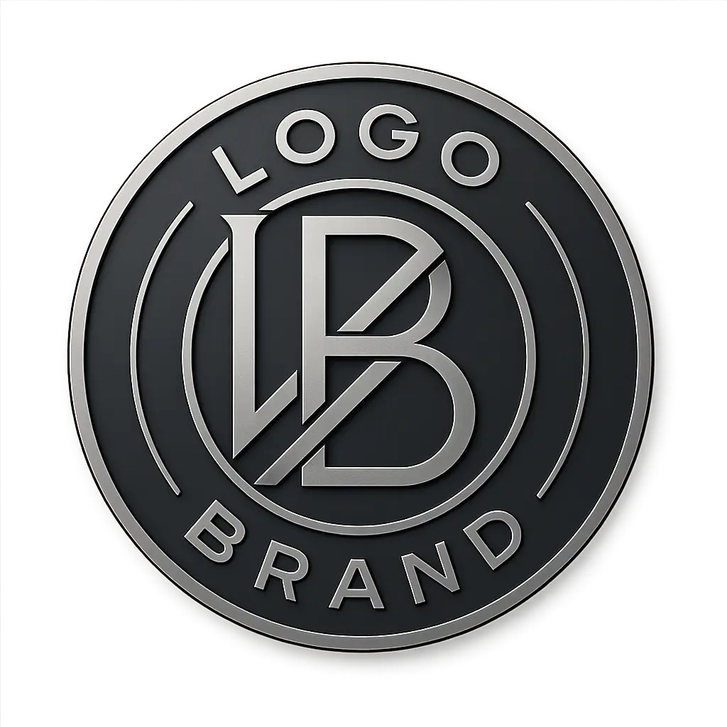 Circular Logo template with dynamic monogram and geometric accents