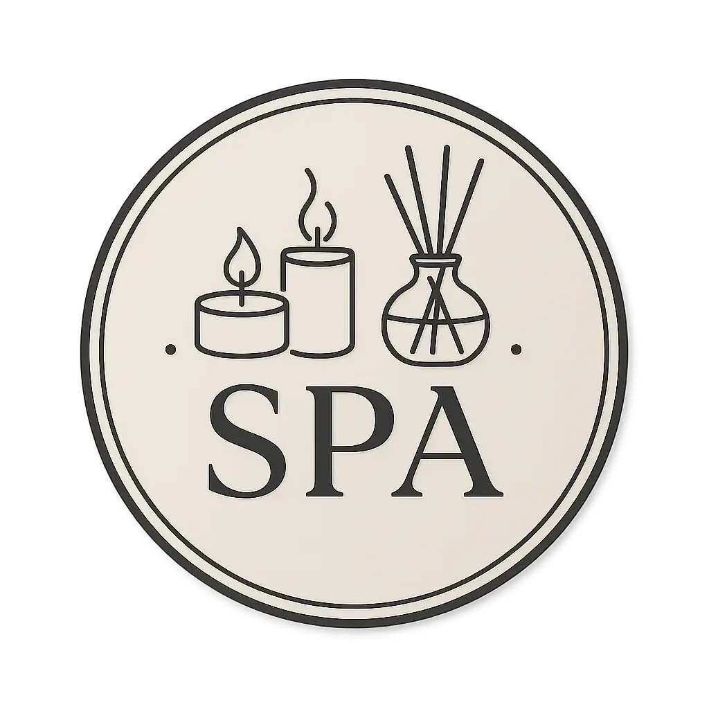 Circular Logo template featuring spa elements, modern serif typography