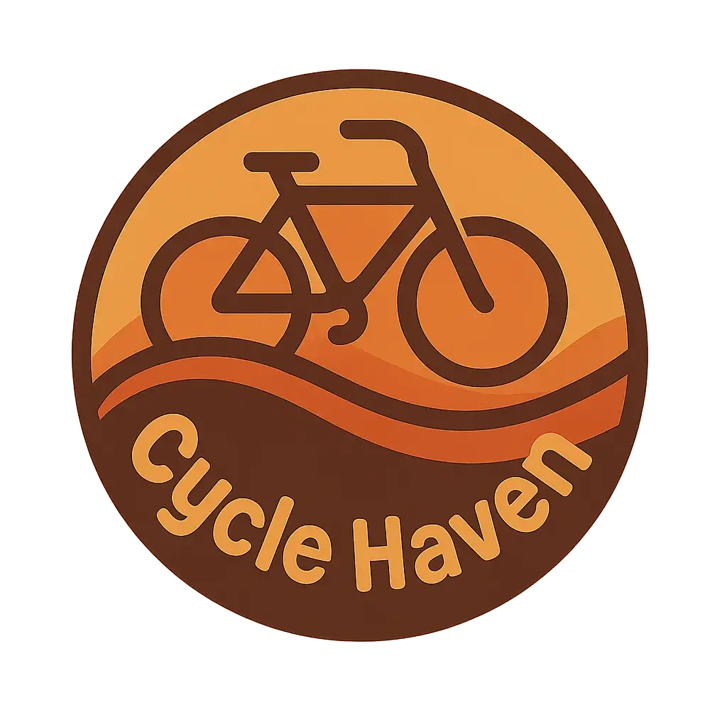 Circular Logo template with bicycle symbol and 'Cycle Haven' text