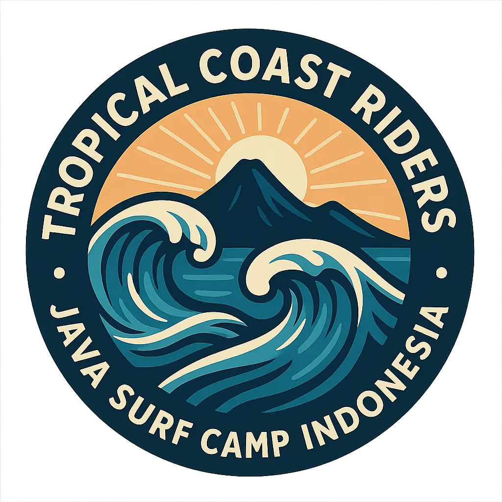 Circular Logo template with waves, mountain, and sun