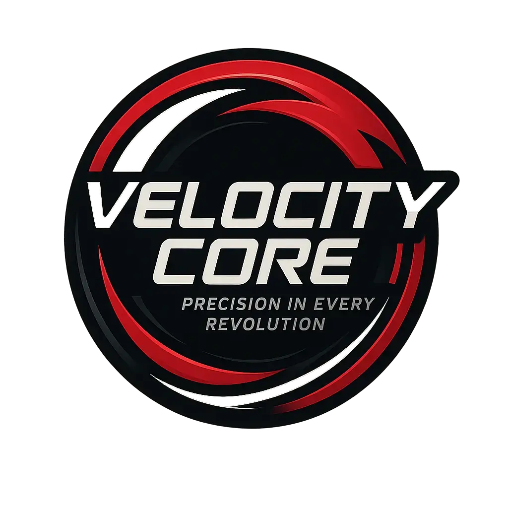 Bold Circular Logo template with red and black arcs