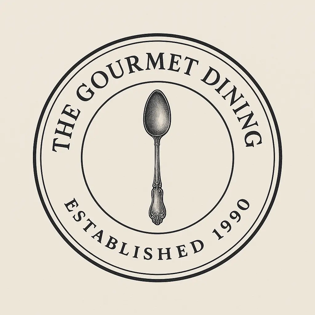 Circular Logo template with vintage spoon icon, elegant serif typography