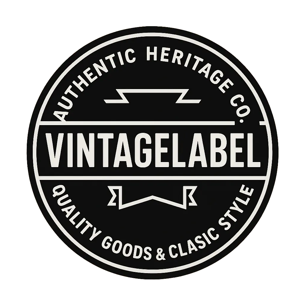 Vintage Circular Logo template with bold wordmark and ribbon