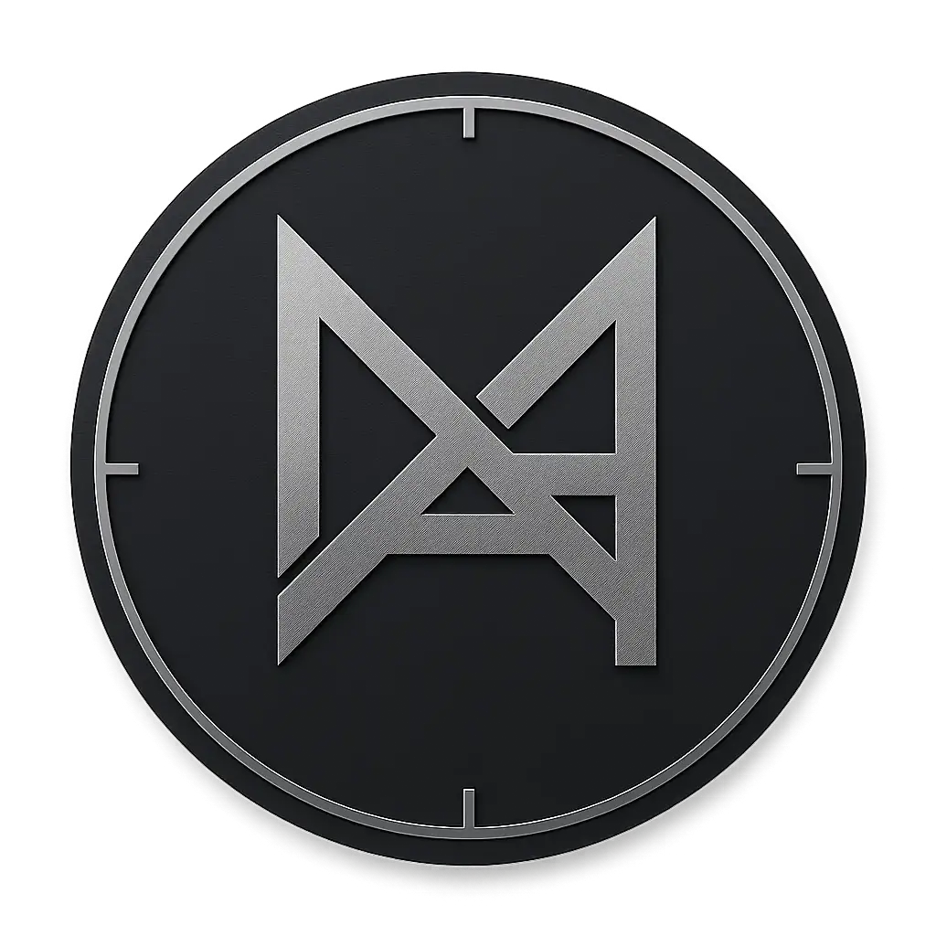 Circular Logo template with modern geometric monogram and sharp lines