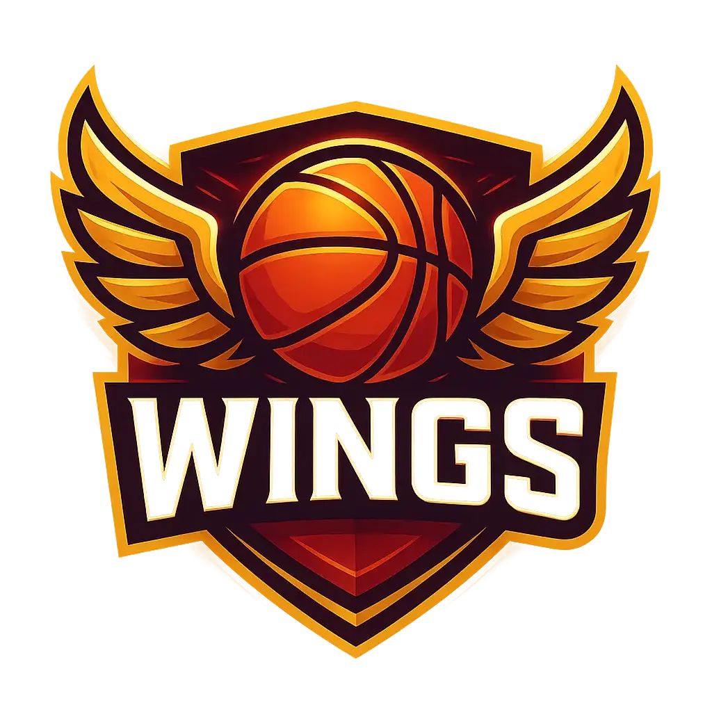 Basketball Sports Logo template with wings and bold typography
