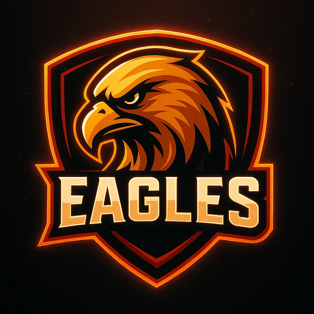 Fierce eagle sports logo template with bold colors