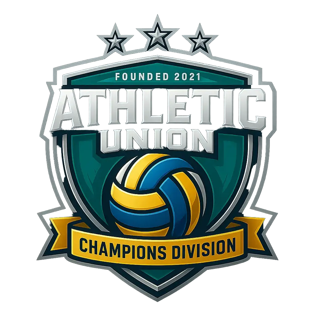 Modern Sports Logo template with volleyball and shield