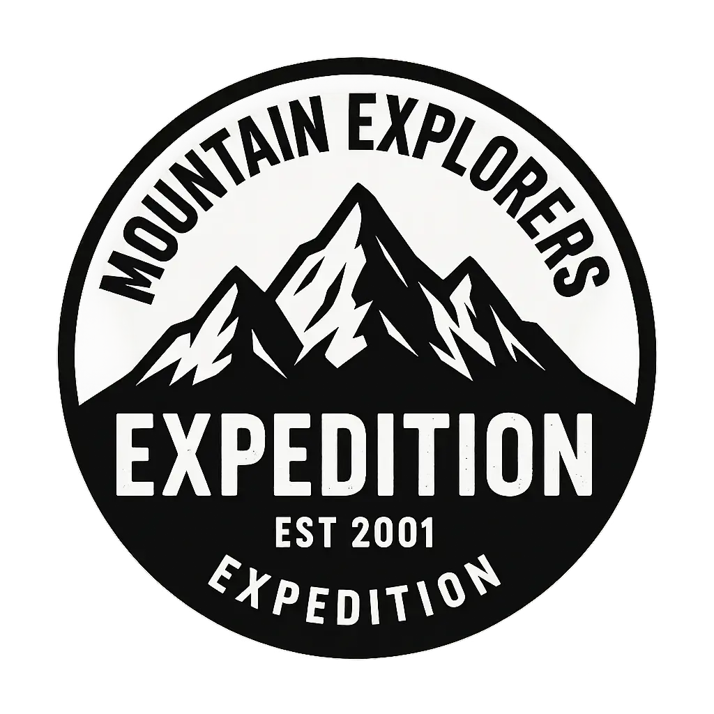 Sports Logo template with mountain peaks and bold text