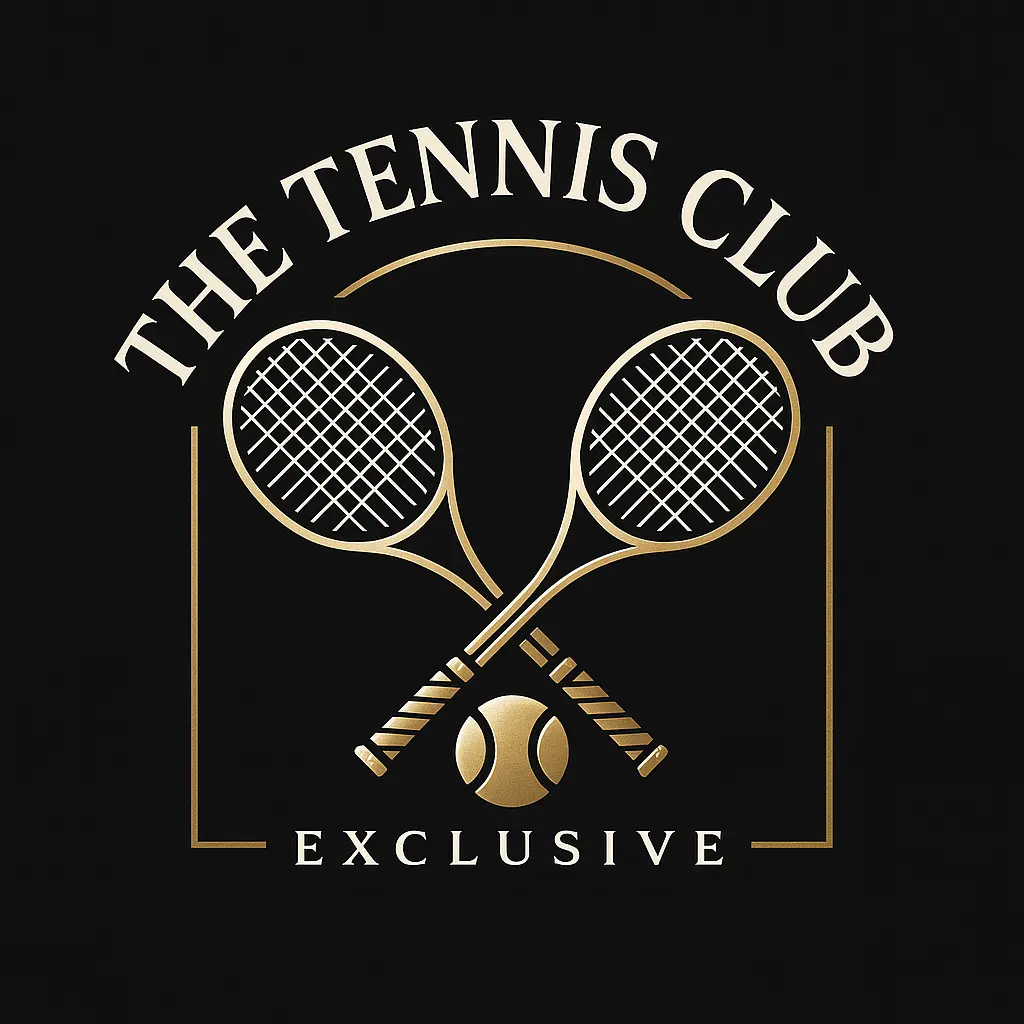 Sports Logo template featuring tennis racket and ball