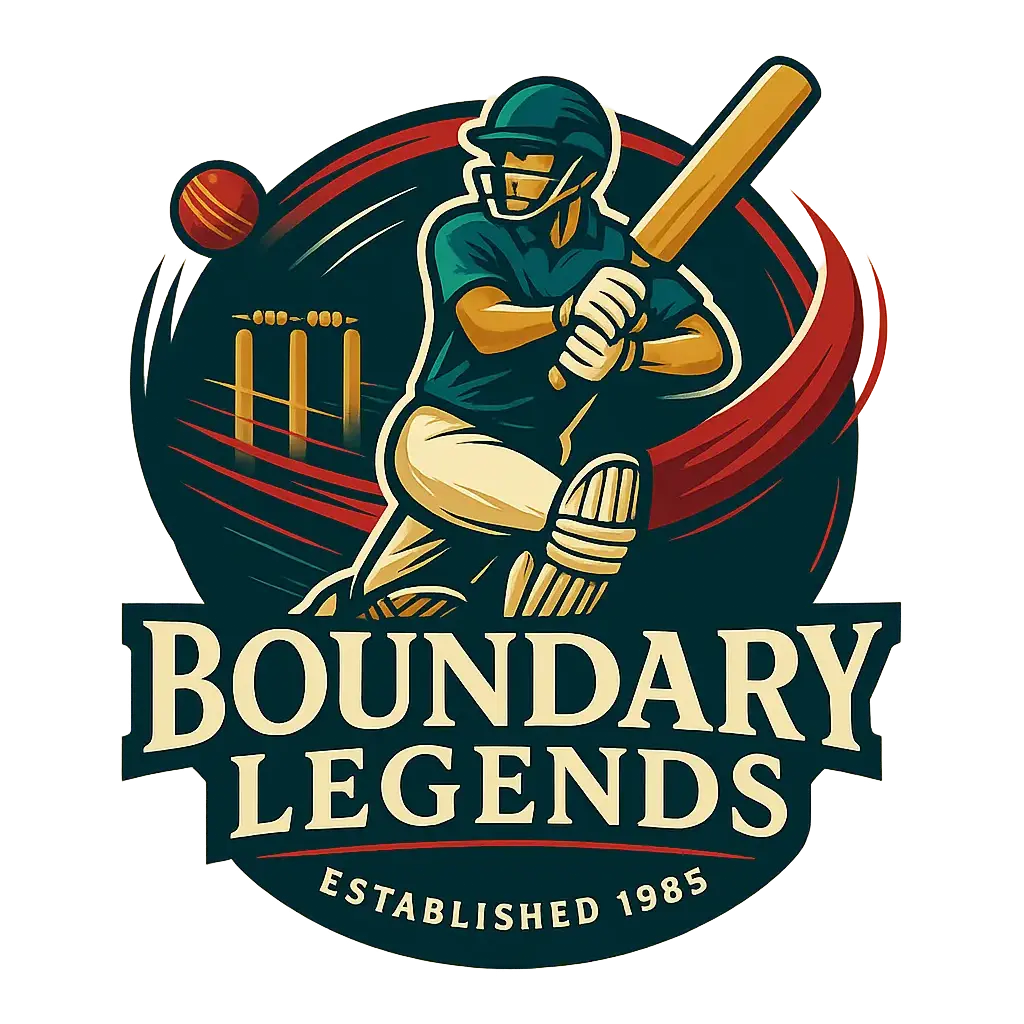 Dynamic cricket batsman Sports Logo template with bold colors