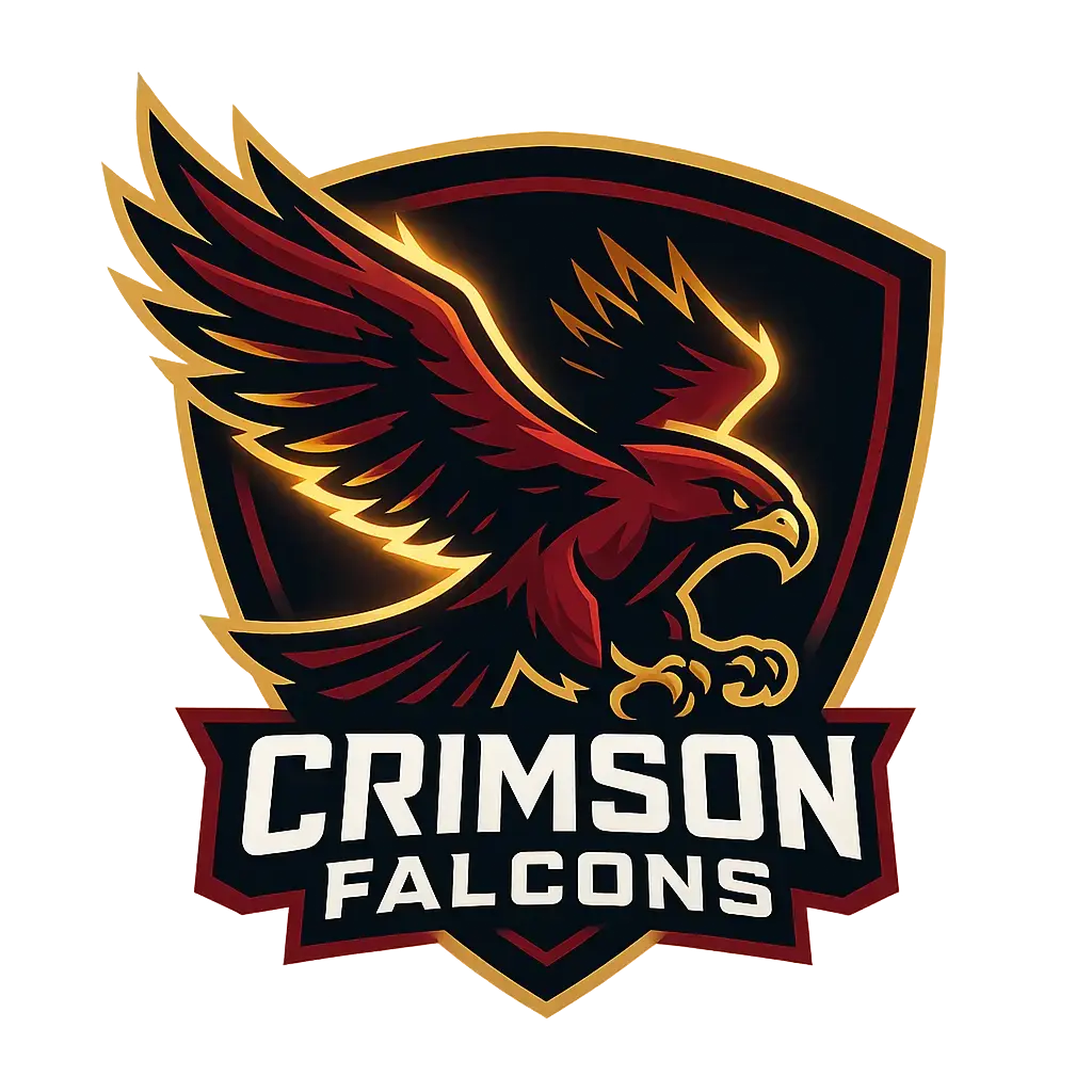 Sports Logo template featuring a dynamic falcon in flight with bold wordmark