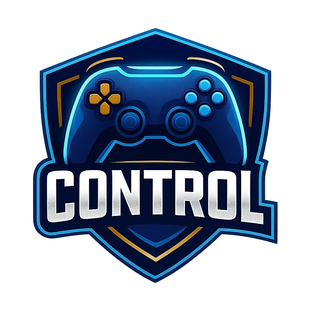 Sports Logo template featuring dynamic controller and bold text