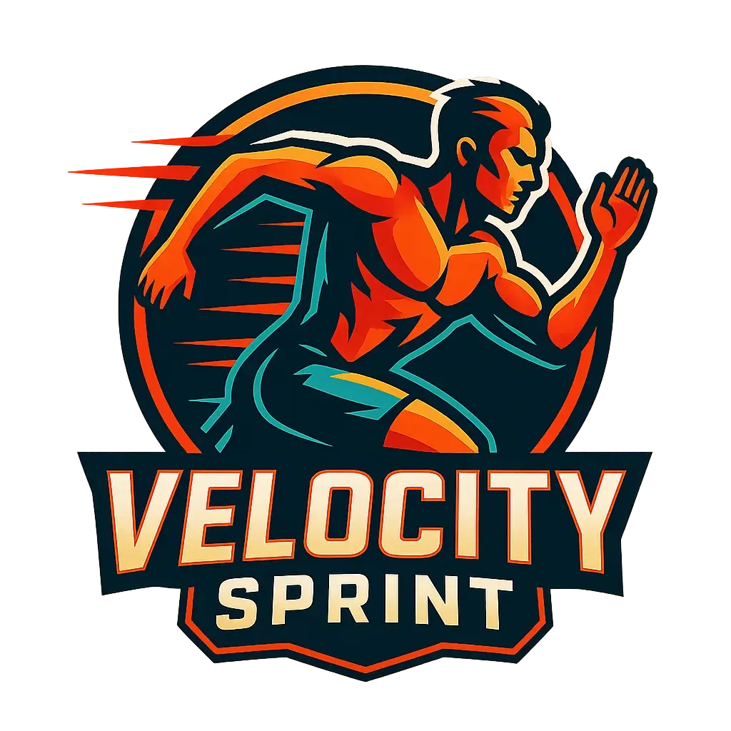 Dynamic runner Sports Logo template in vibrant colors