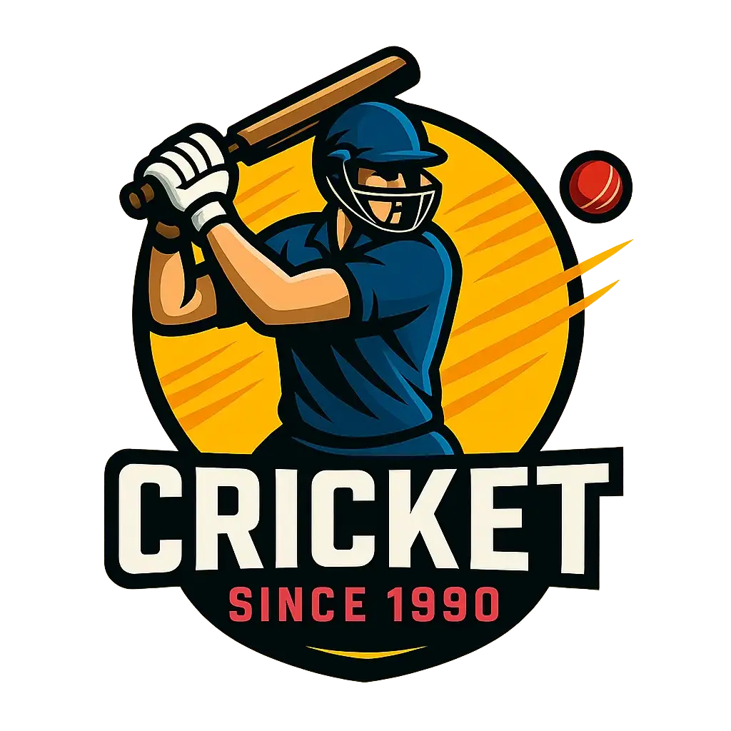 Sports Logo template featuring a cricket player in action