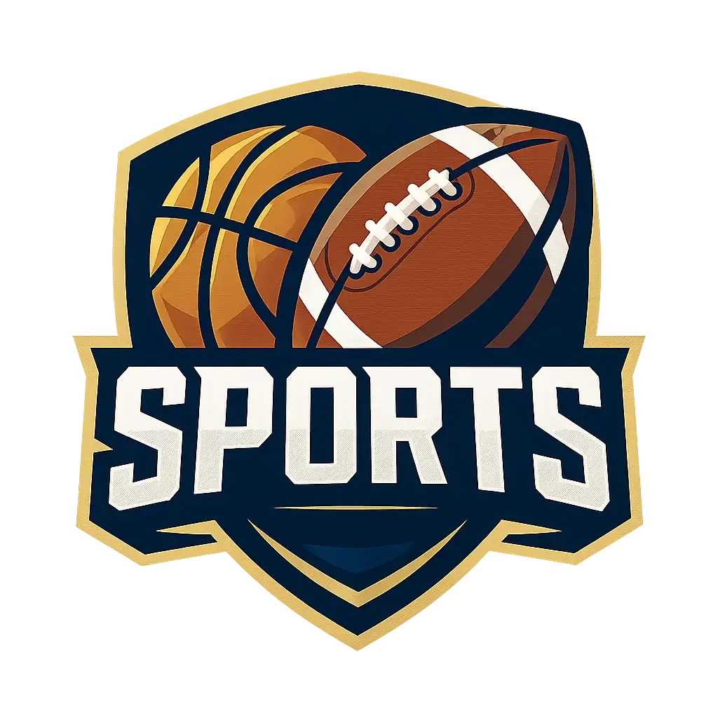 Sports Logo template with basketball and football in shield design