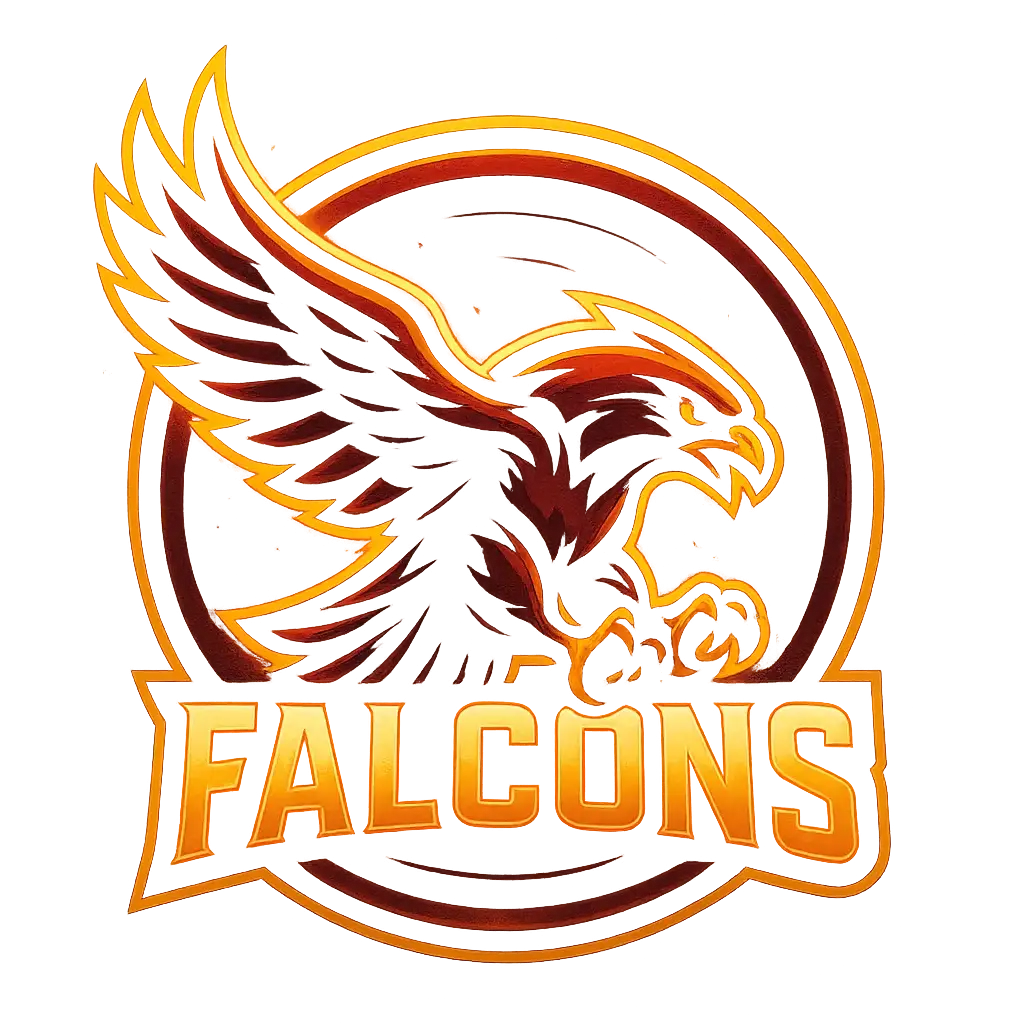 Sports Logo template featuring a dynamic falcon in flight