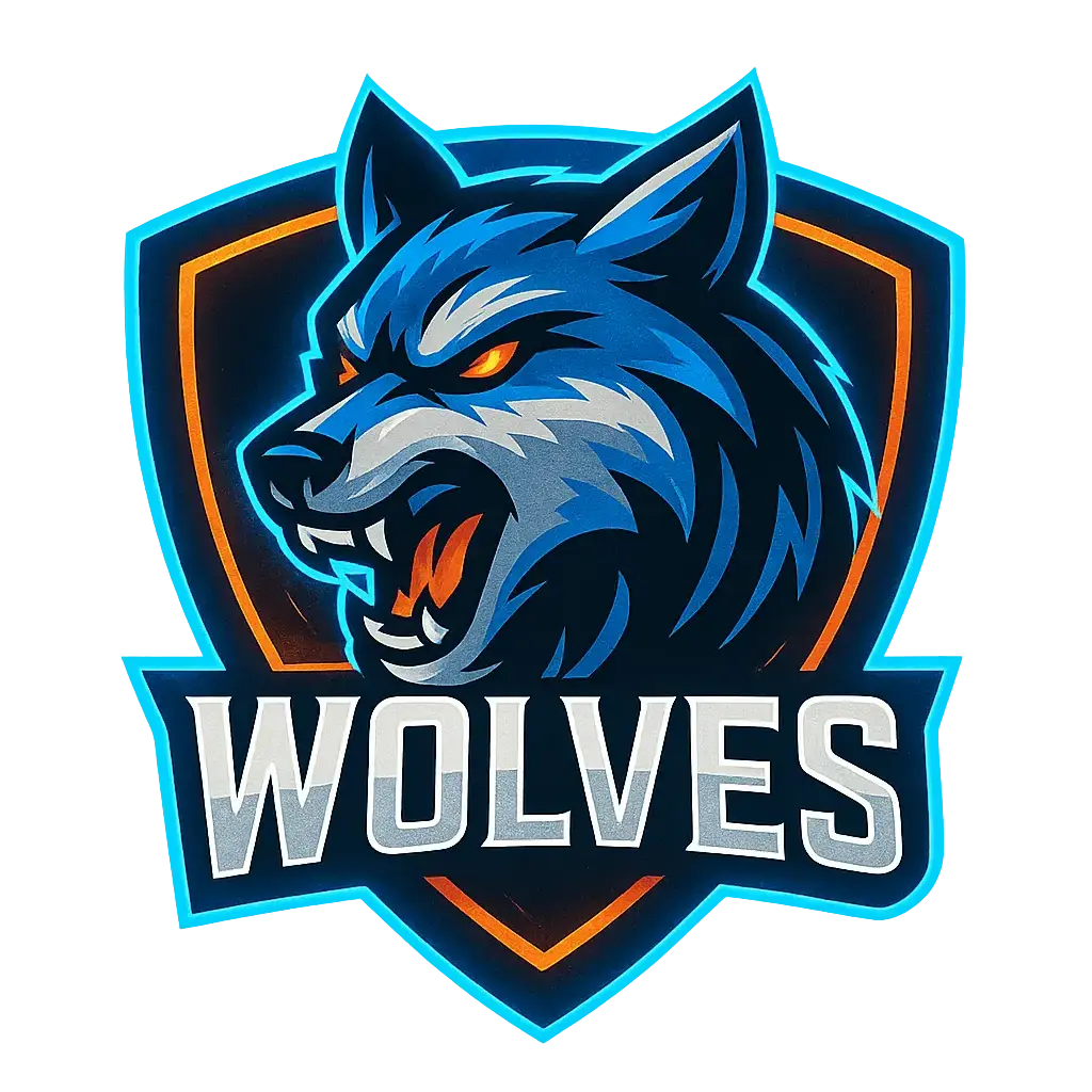 Sports Logo template featuring a fierce stylized wolf