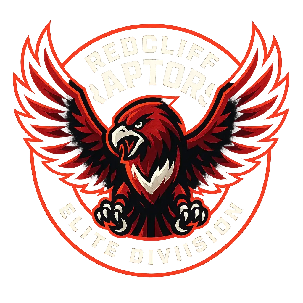 Sports Logo template with red hawk and bold lettering