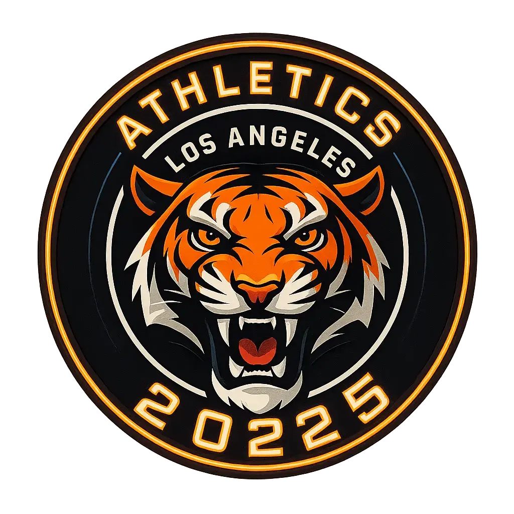 Sports Logo template featuring a fierce tiger and modern design