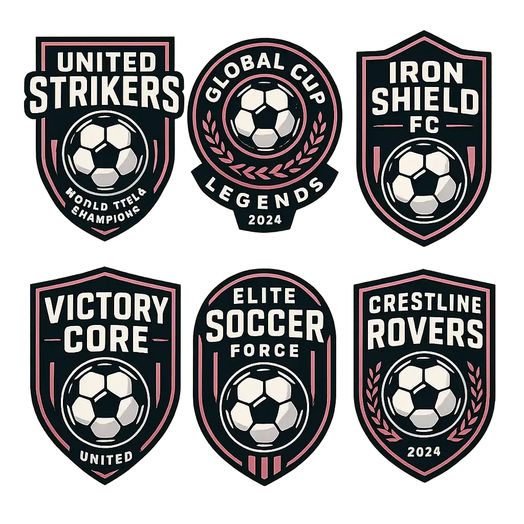 Modern Sports Logo template with soccer-themed badge designs