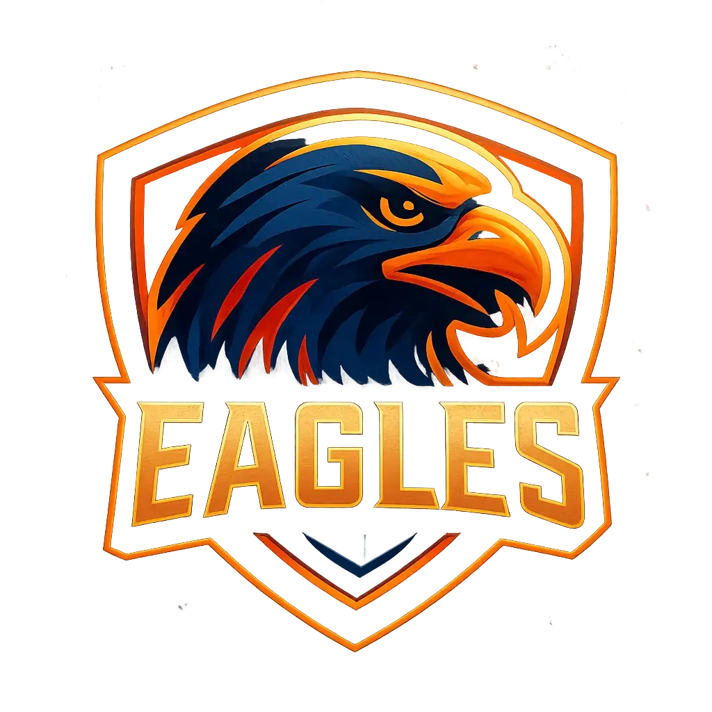Sports Logo template featuring stylized eagle in bold design