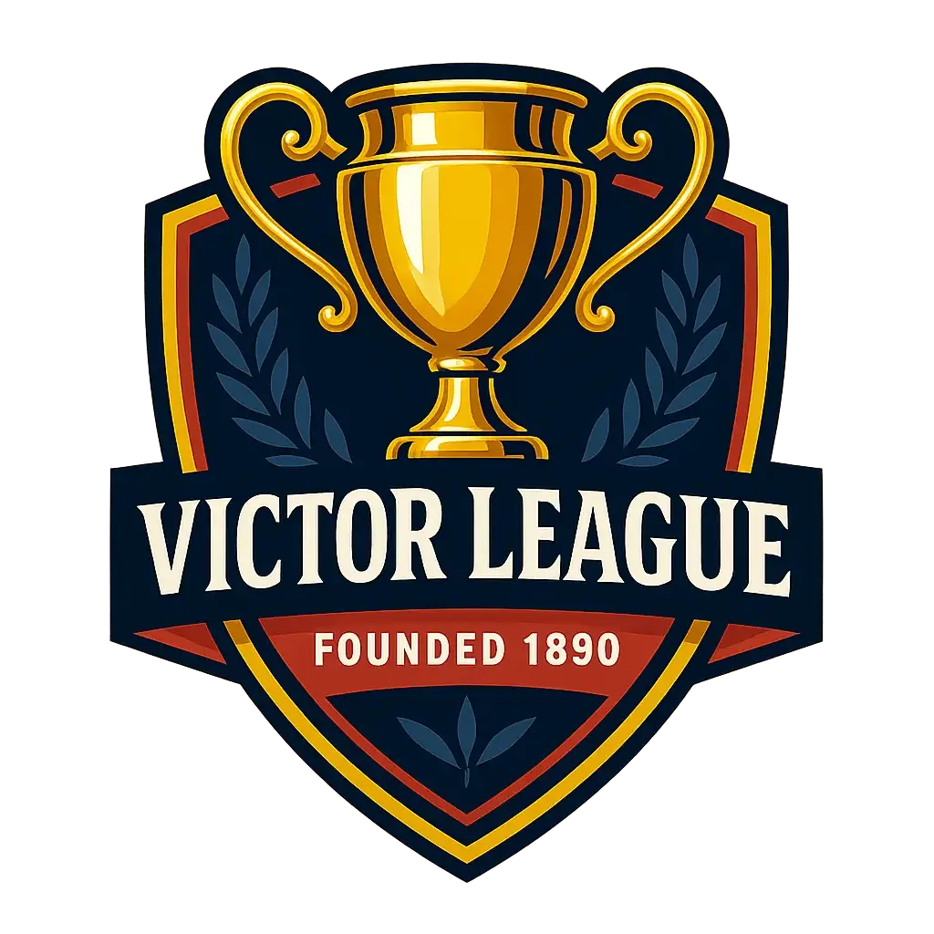 Sports Logo template with gold trophy on red shield