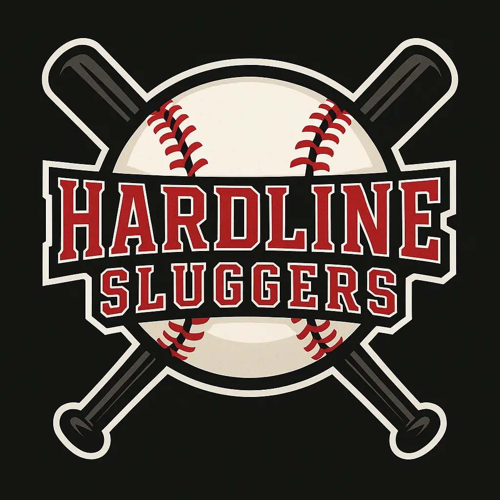 Circular Sports Logo template with bats and baseball