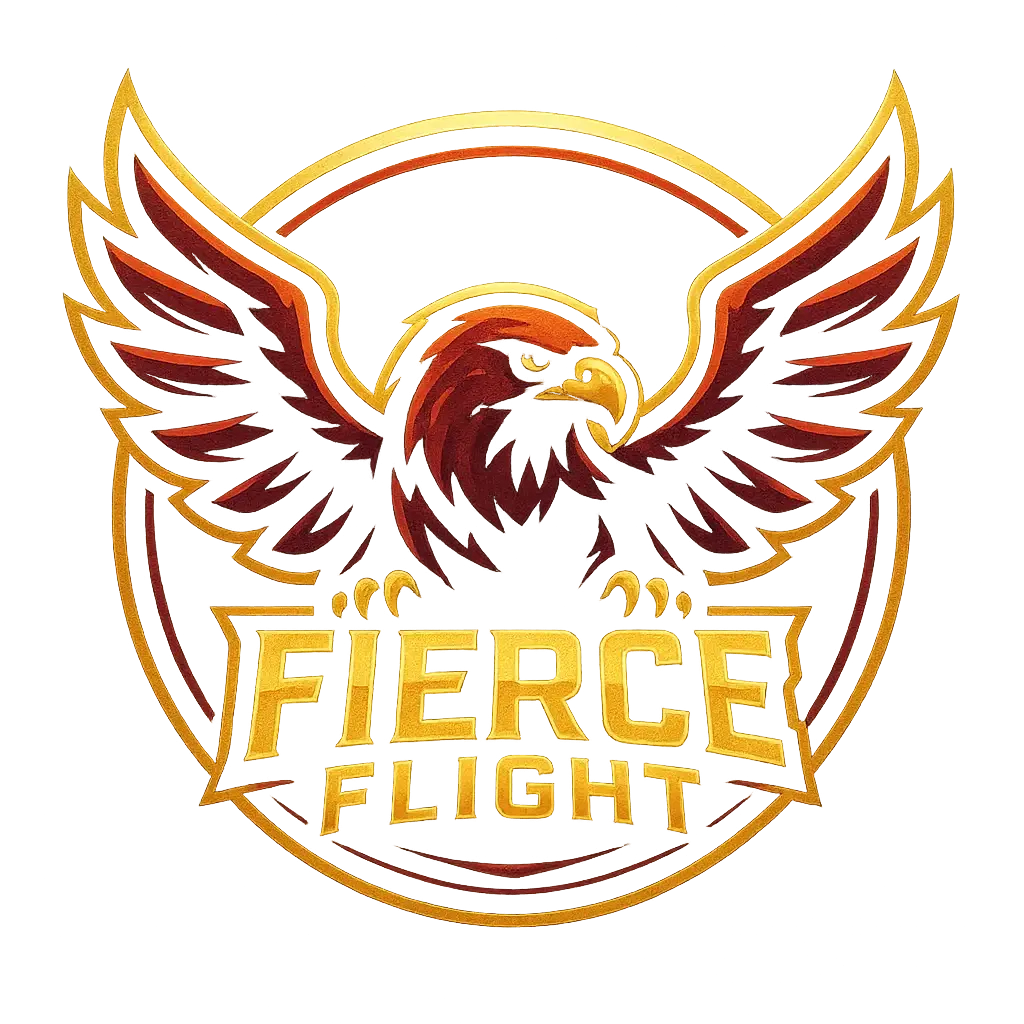 Sports Logo template featuring stylized eagle with metallic effects