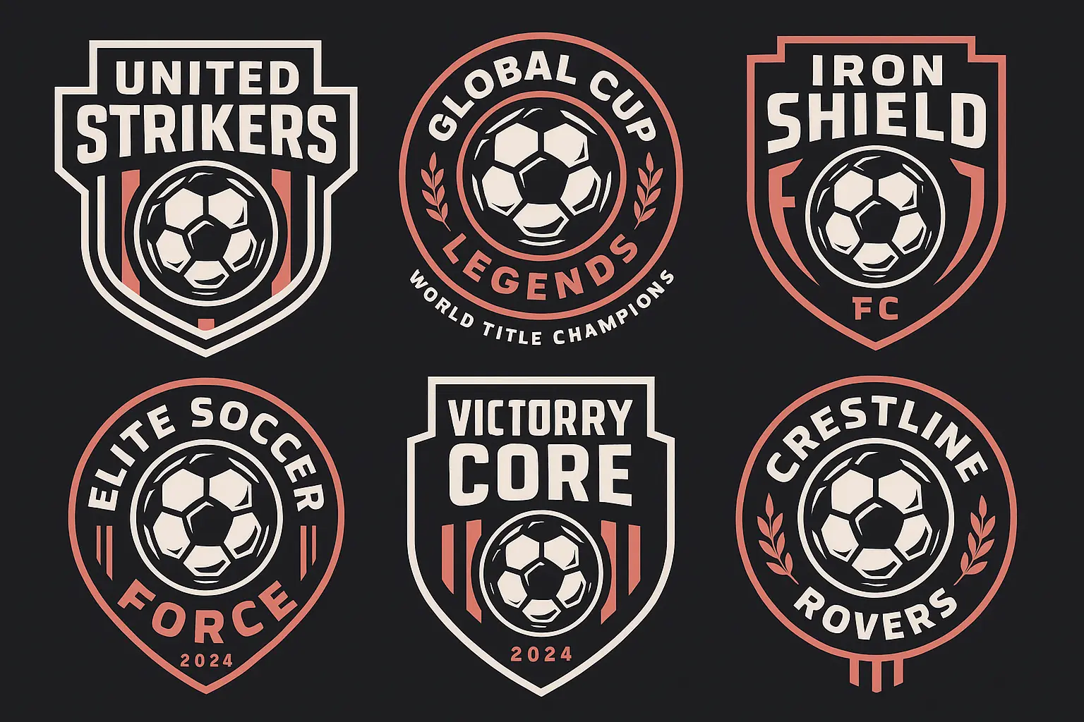 Modern Sports Logo template with soccer ball and shield