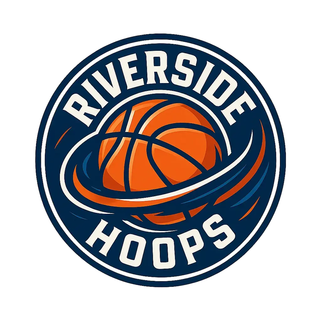 Basketball Logo template with dynamic swooshes and a stylized basketball