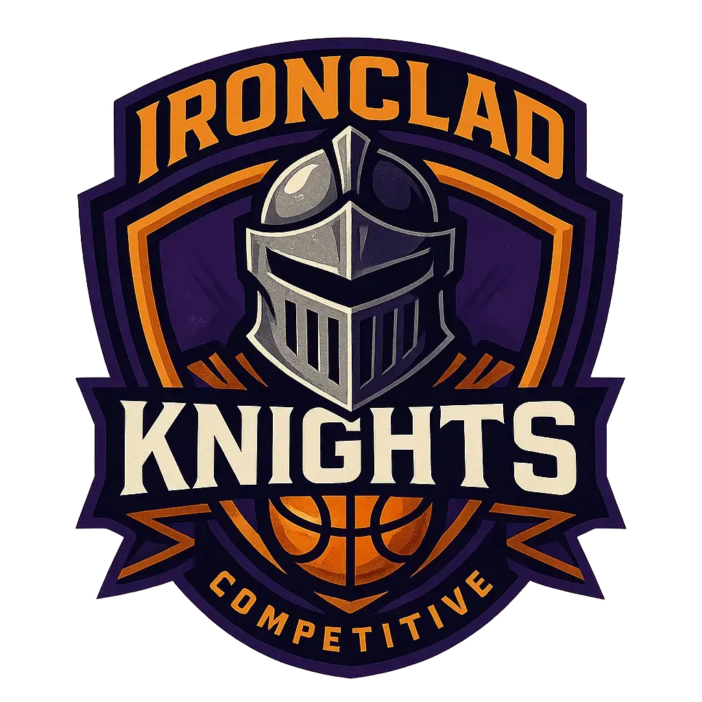 Bold Basketball Logo template with knight helmet and shields