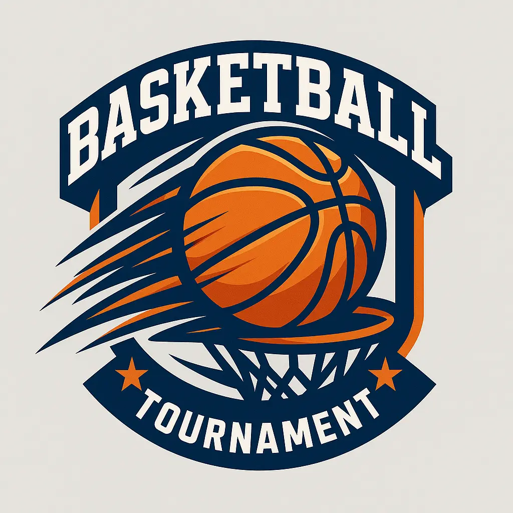 Basketball Logo template featuring dynamic basketball and bold typography