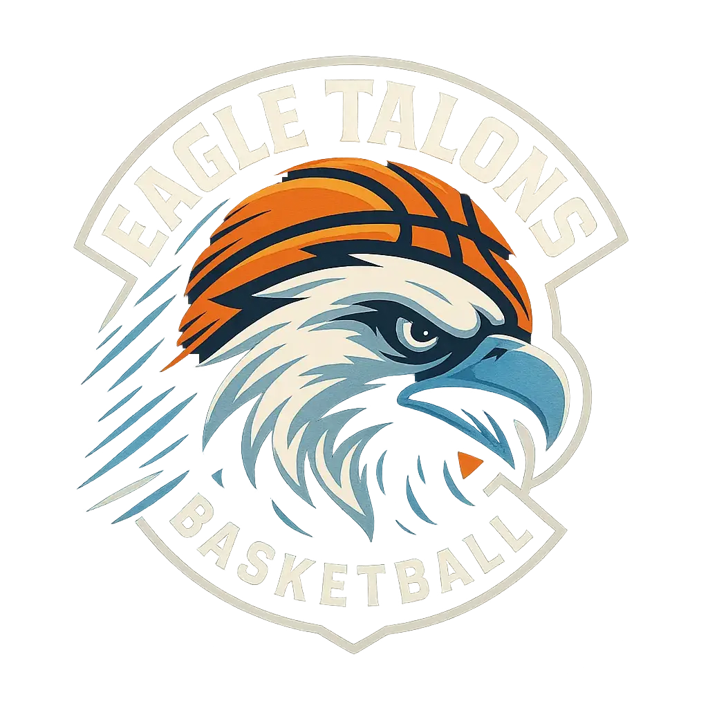Basketball Logo template featuring a fierce eagle head with a basketball