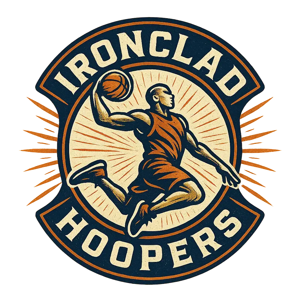 Vintage Basketball Logo template with slam dunk player