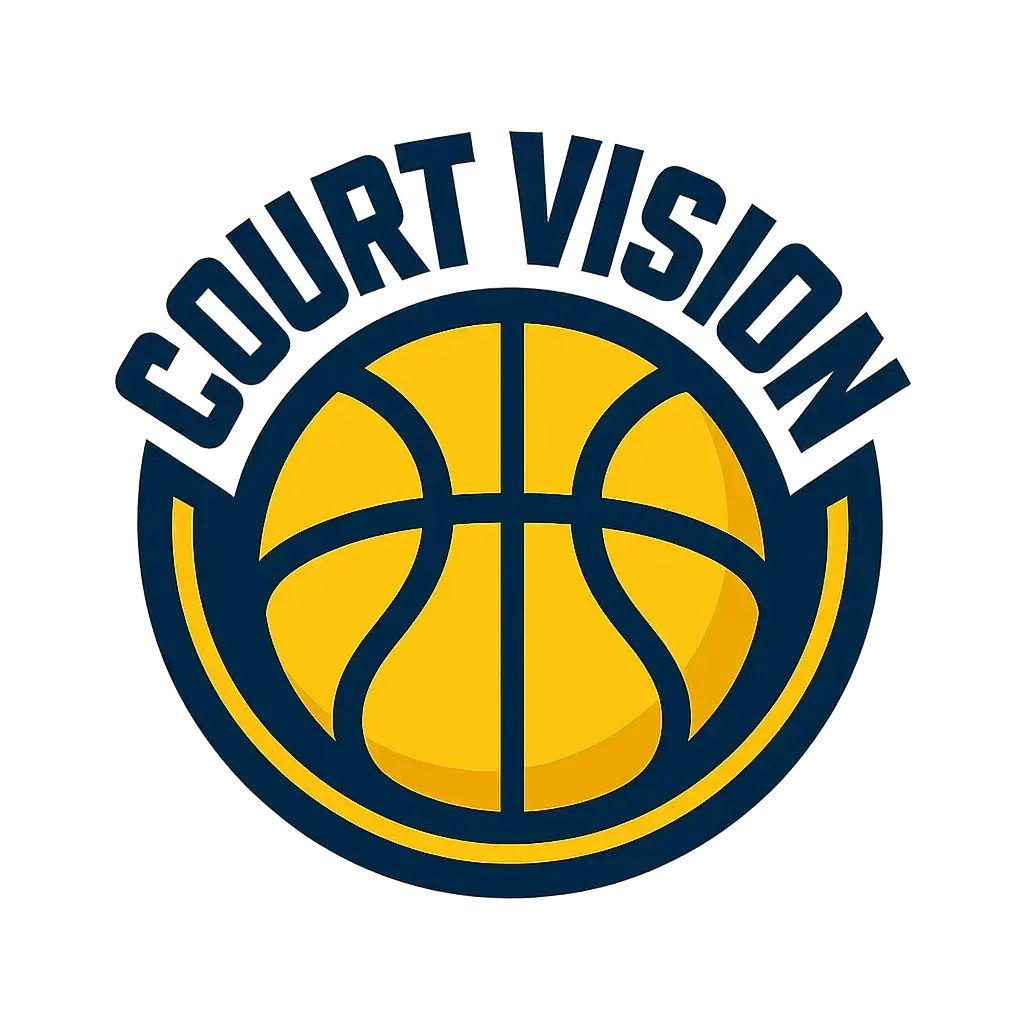 Basketball Logo template with stylized ball and 'Court Vision' text