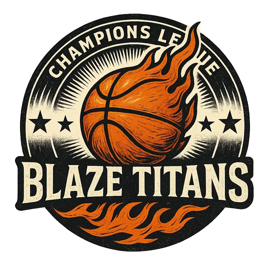 Vintage Basketball Logo template with flaming ball design