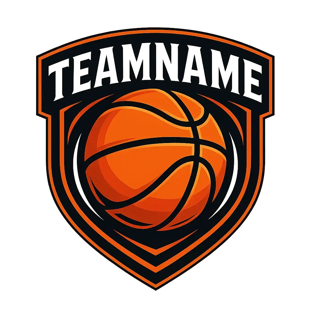Basketball Logo template with stylized ball and bold shield design