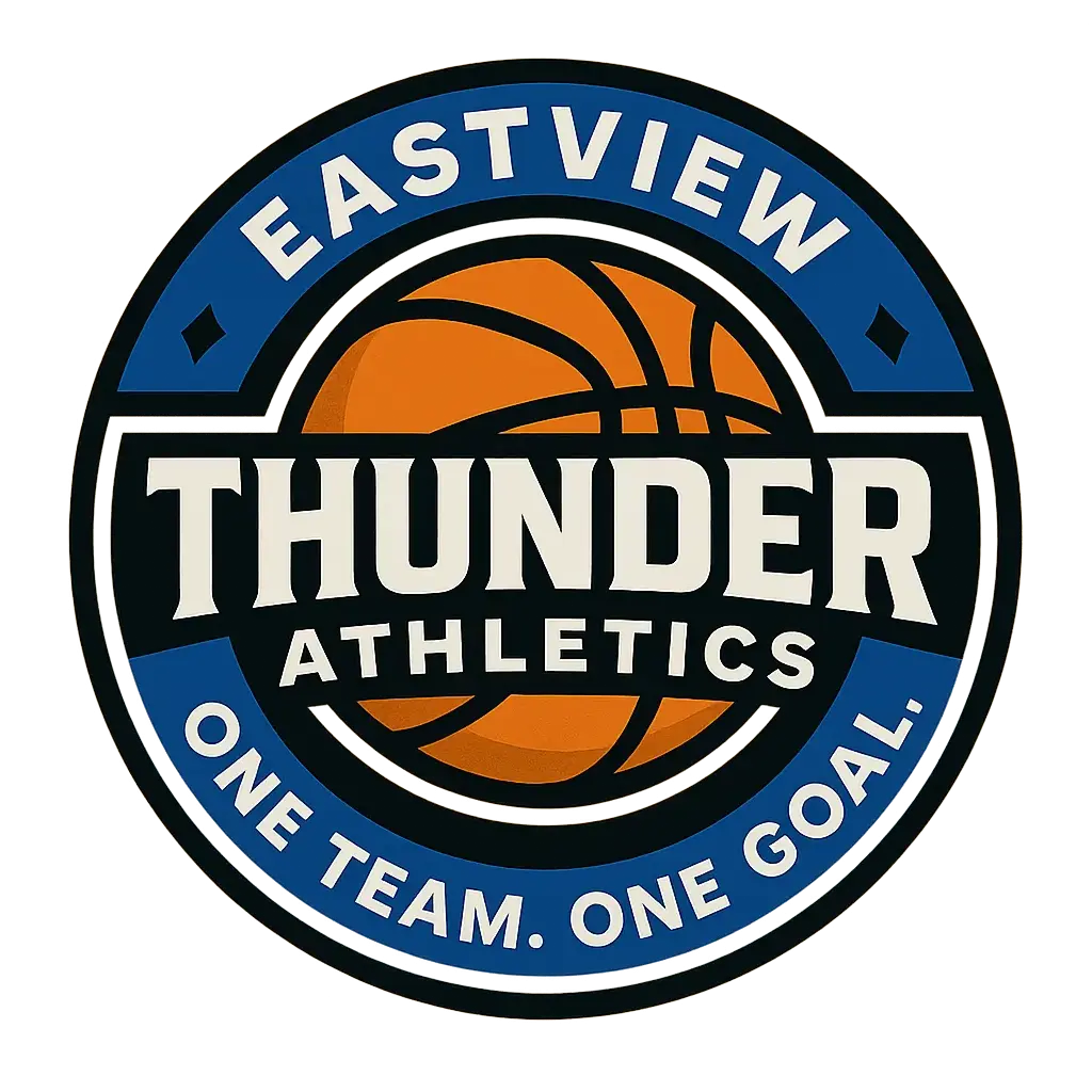 Basketball Logo template with bold circular badge and stylized ball