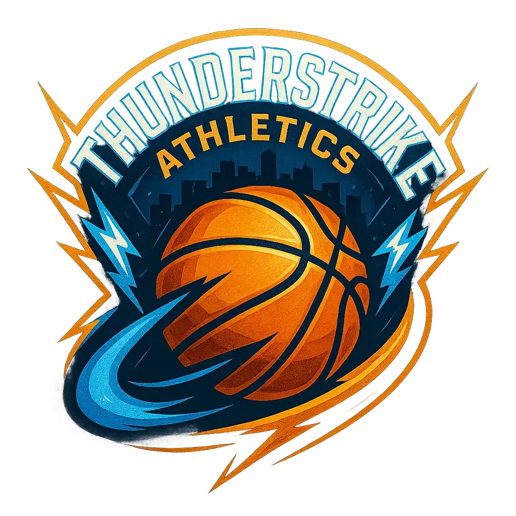 Basketball Logo template with stylized ball and lightning effects