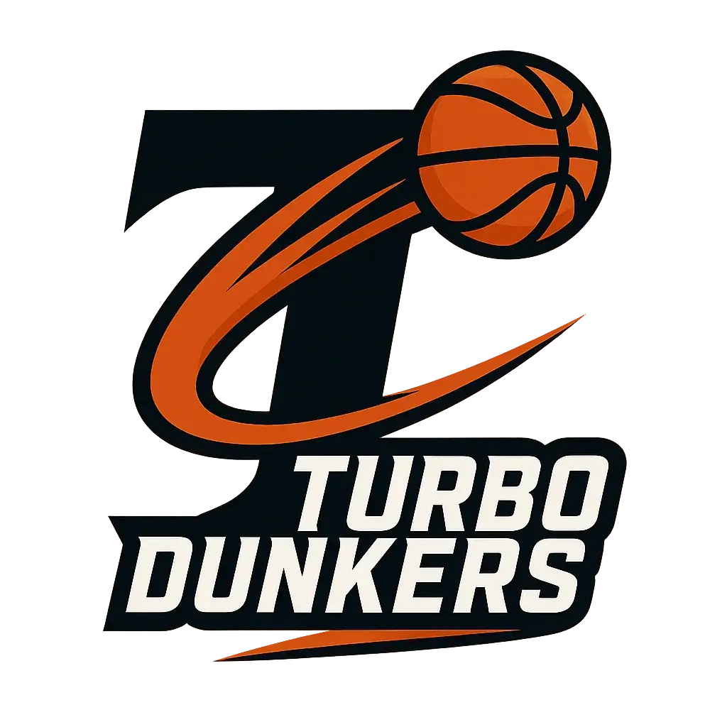 Basketball Logo template with T monogram and orange swoosh