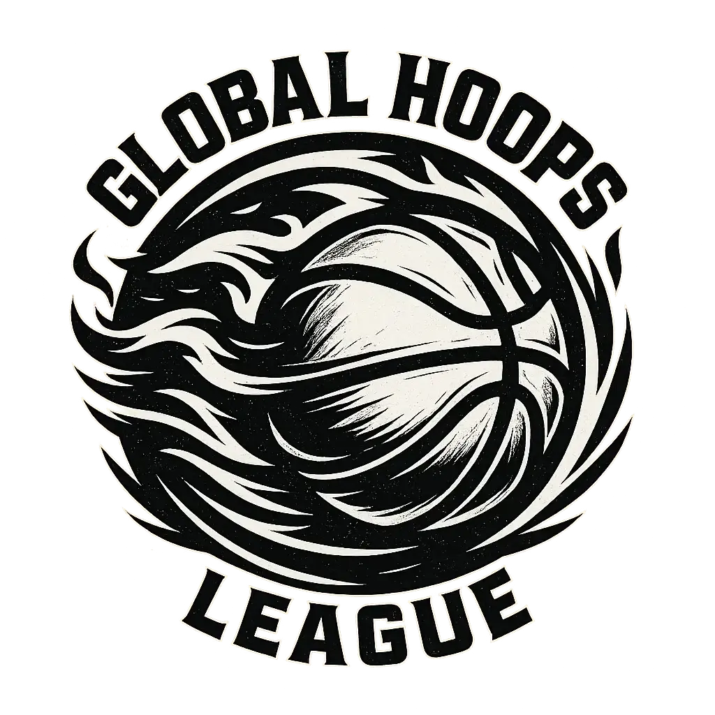 Basketball Logo template with dynamic flames and swooshes