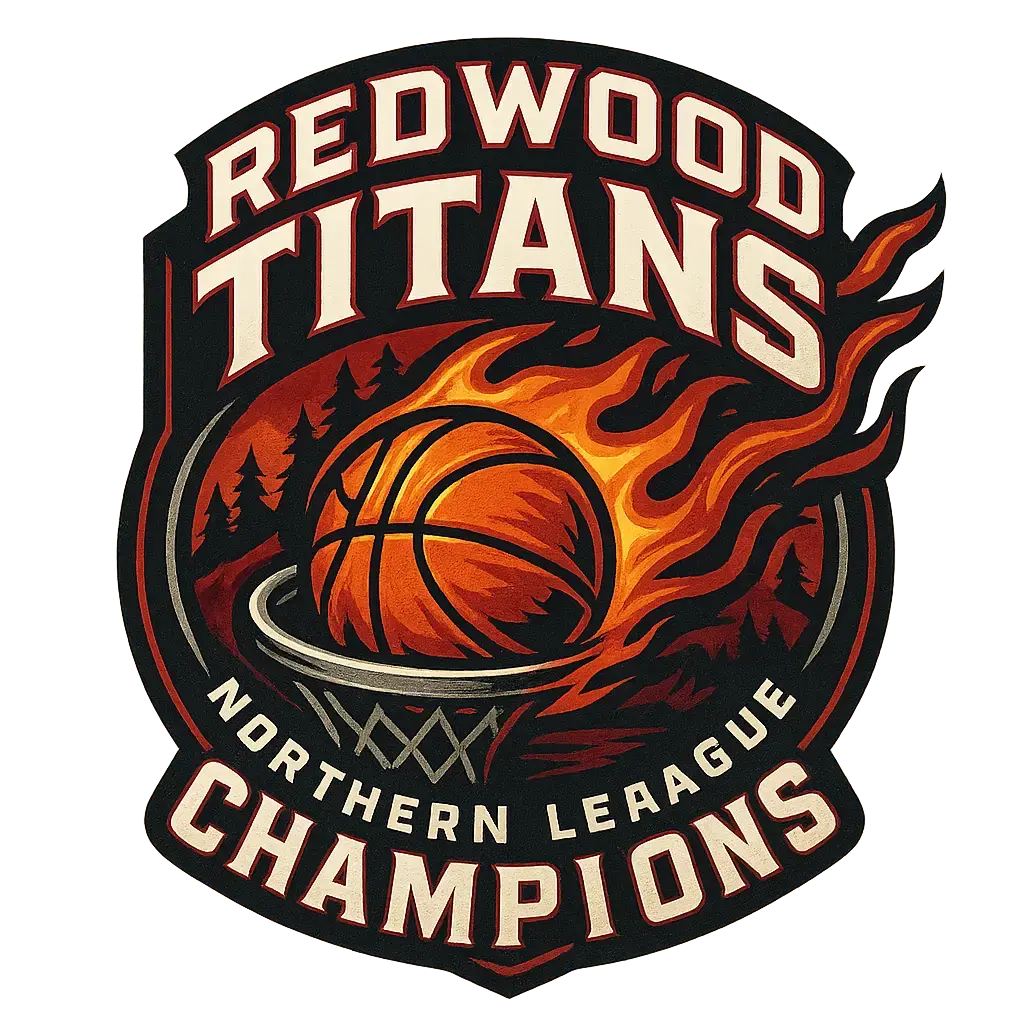 Bold Basketball Logo template with flaming ball and hoop