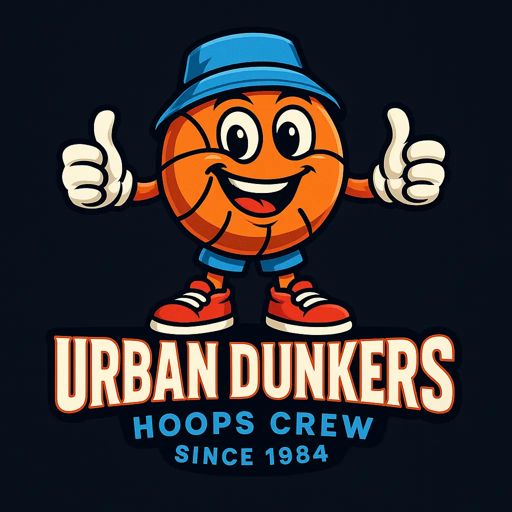 Playful cartoon Basketball Logo template with mascot and bold text